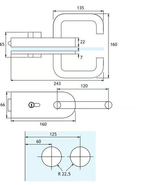 GL03 - Stainless steel glass door lock by GH ITALY - view 3